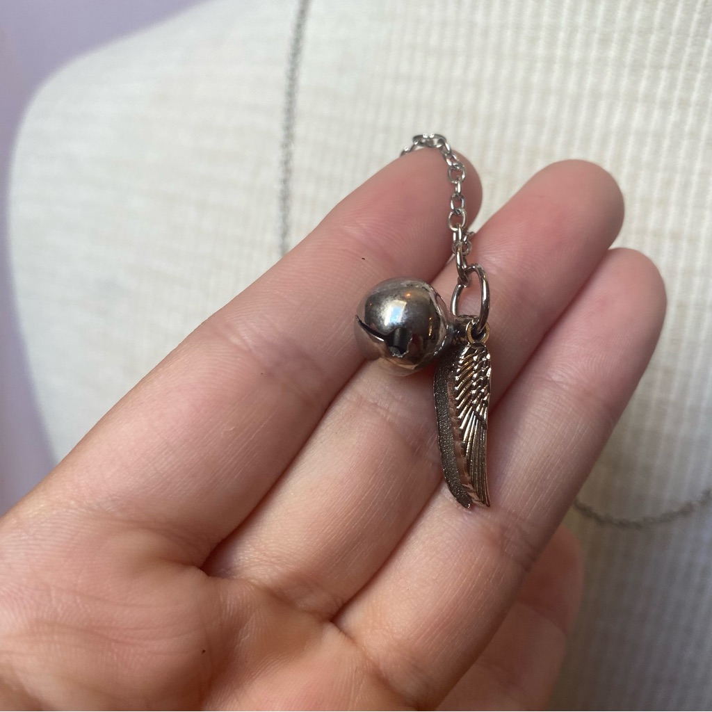 Silver Necklace + Two Hp Stickers Harry Potter Golden Snitch 30" Wizard — image 4 of 8